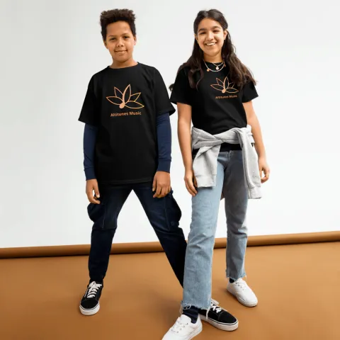 Two kids wearing black Altitunes Music tees