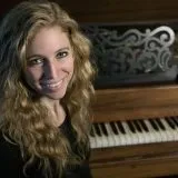 Amy Erhard and an antique Steinway square piano